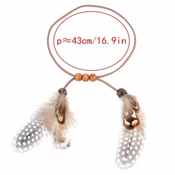 Armlet feather brown upper arm cuff bracelet big armband rainbow bracelet boho - Picture 2 of 5